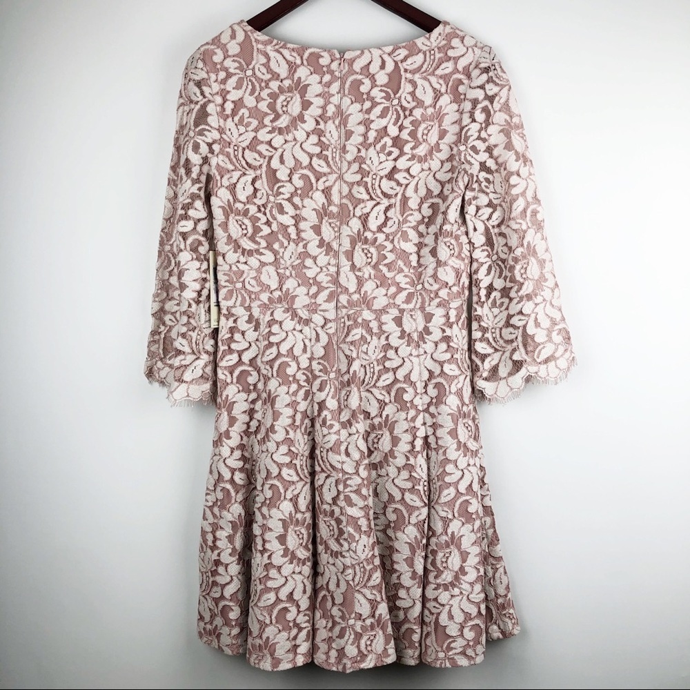 Eliza J Blush Fit & Flare Lace Dress Size 6 - Picture 4 of 8